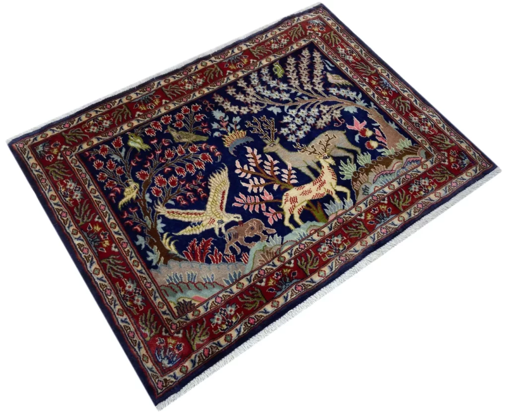 Perserteppich Keshan 74 x 100 cm Wolle handgeknüpft