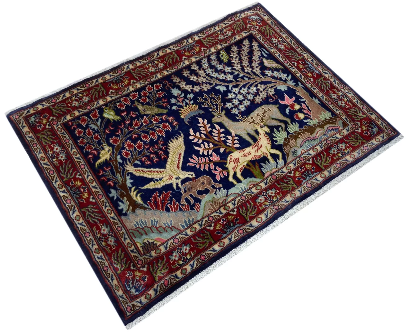 Perserteppich Keshan 74 x 100 cm Wolle handgeknüpft