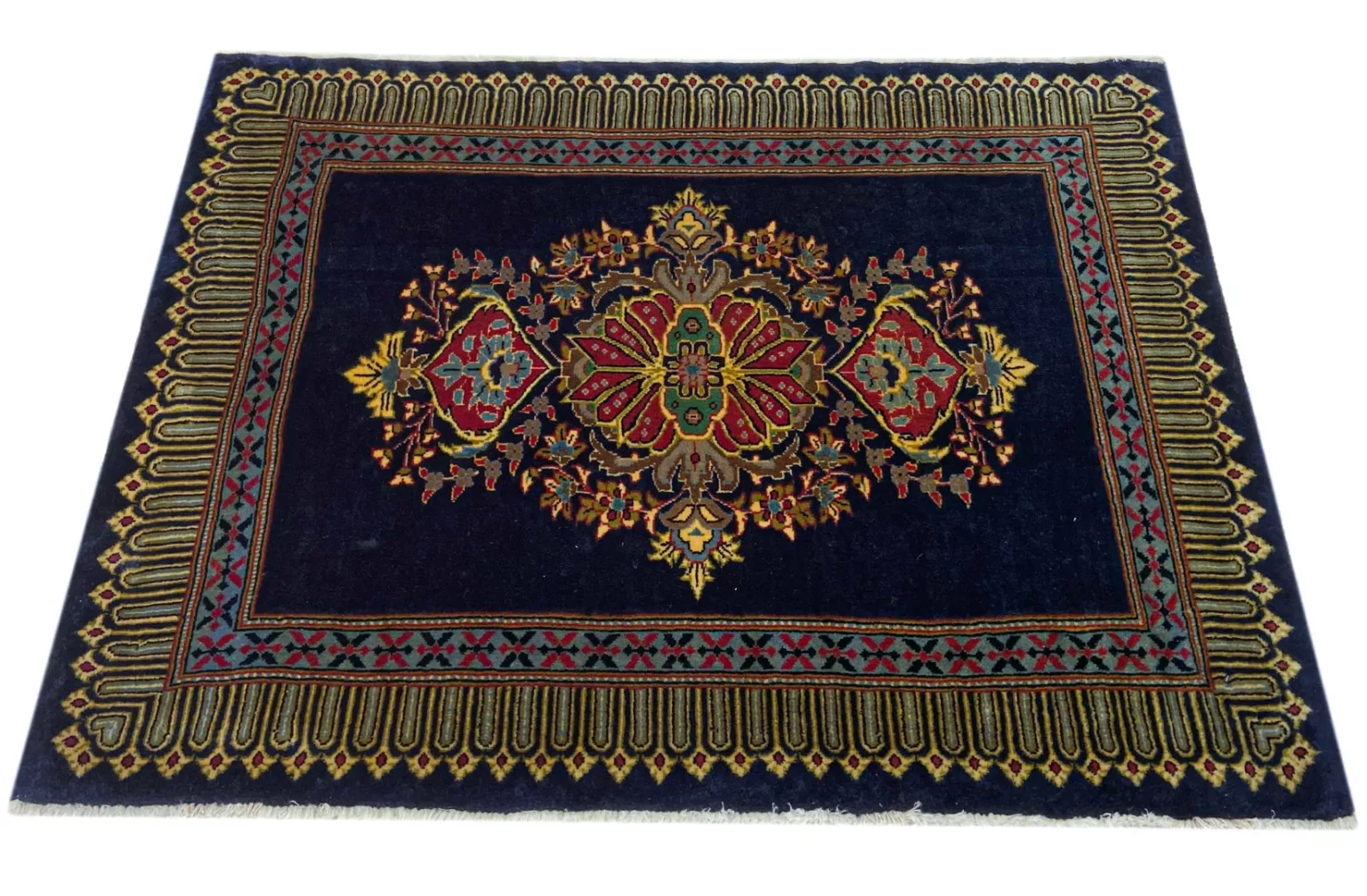 keshan-teppich-80x104-cm-150000-knoten-handgeknupft-orientteppich-1 Perserteppich Keshan 80 x 104 cm Schafwolle handgeknüpft