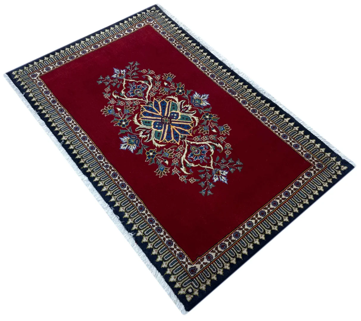 Perserteppich Keshan 98 x 65 cm Schafwolle handgeknüpft