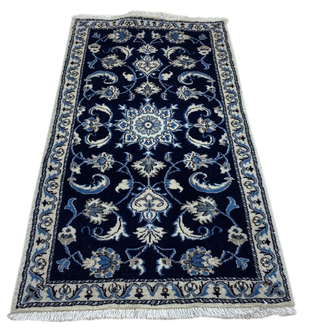 Perserteppich Nain 135 x 72 cm Wolle Seide handgeknüpft