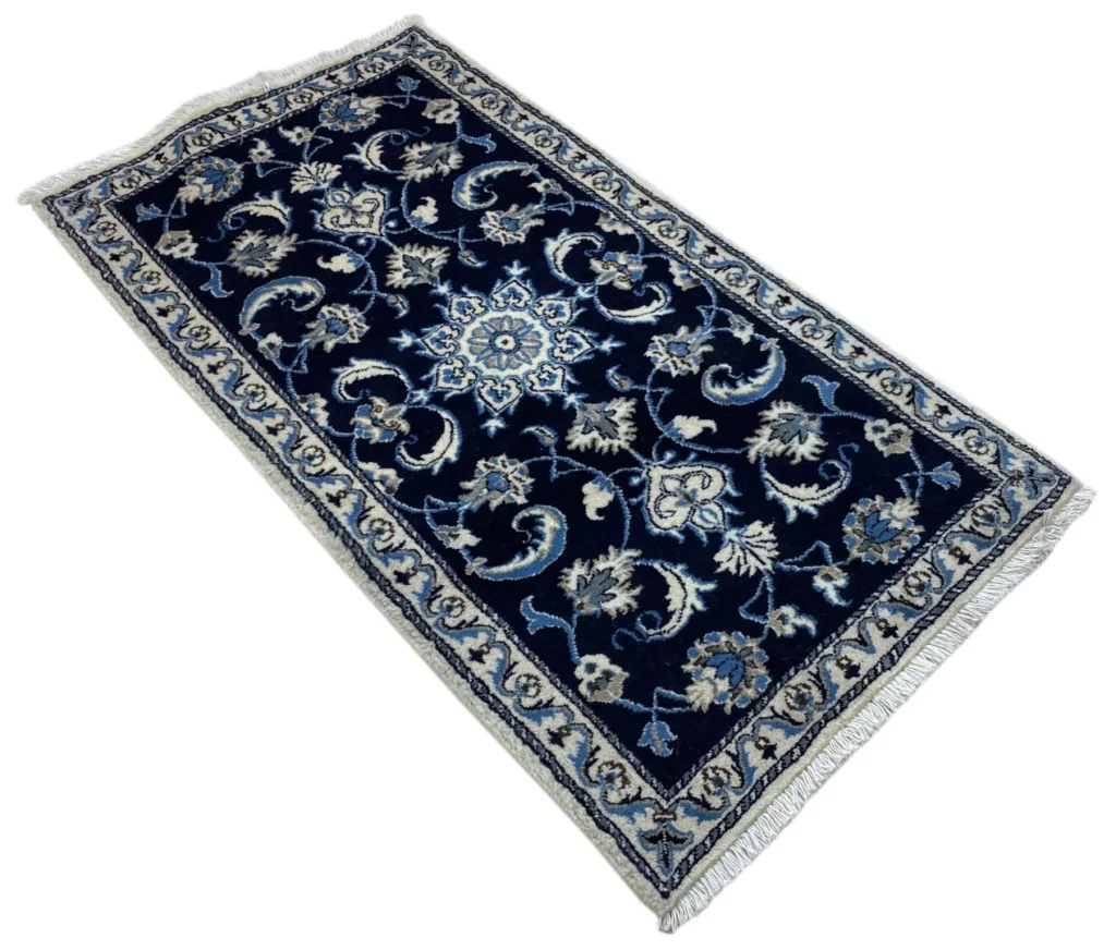 Perserteppich Nain 135 x 72 cm Wolle Seide handgeknüpft