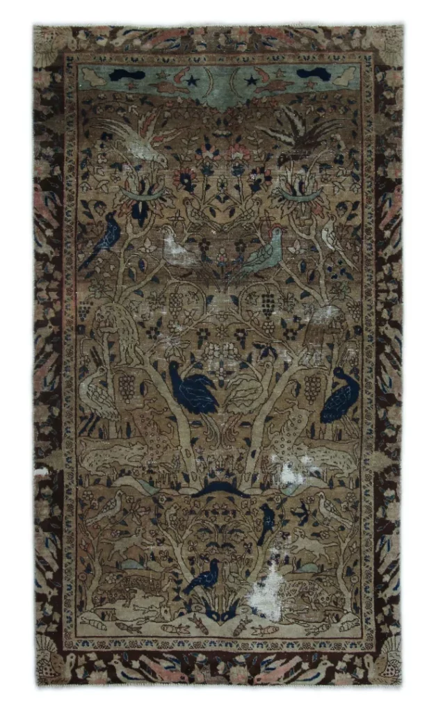 Orientteppich 205 x 115 cm Wolle handgeknüpft