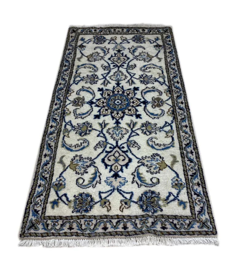 Perserteppich Nain 138 x 70 cm Wolle und Seide handgeknüpft
