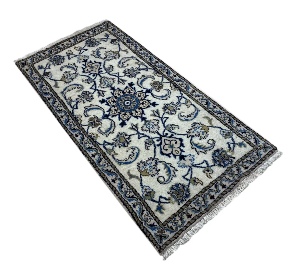 Perserteppich Nain 138 x 70 cm Wolle und Seide handgeknüpft