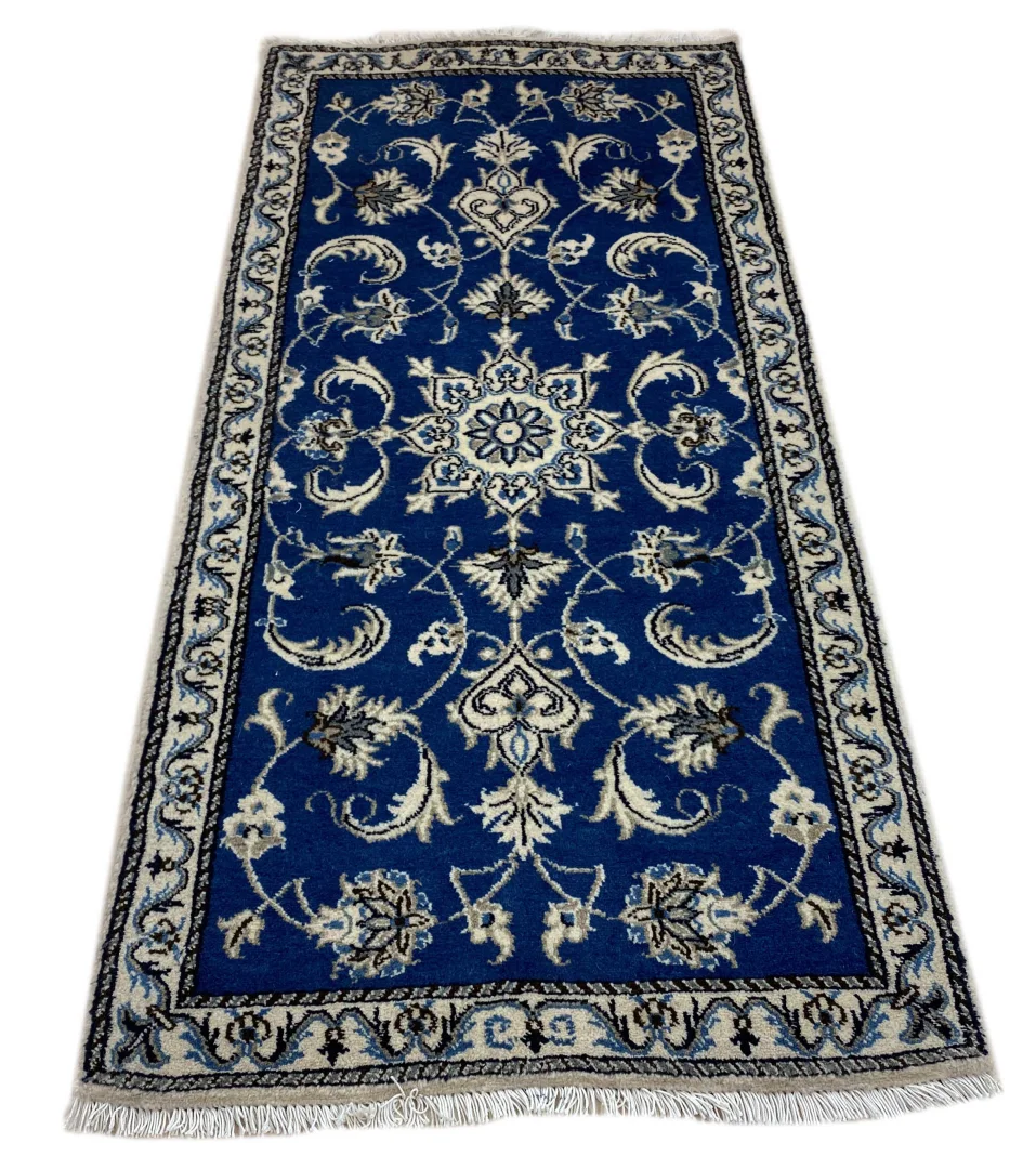 Perserteppich Nain 145 x 67 cm Wolle Seide handgeknüpft