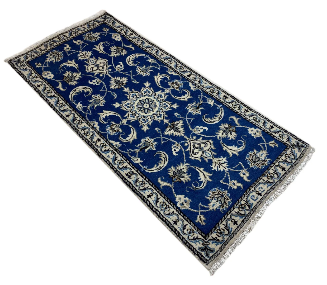 Perserteppich Nain 145 x 67 cm Wolle Seide handgeknüpft