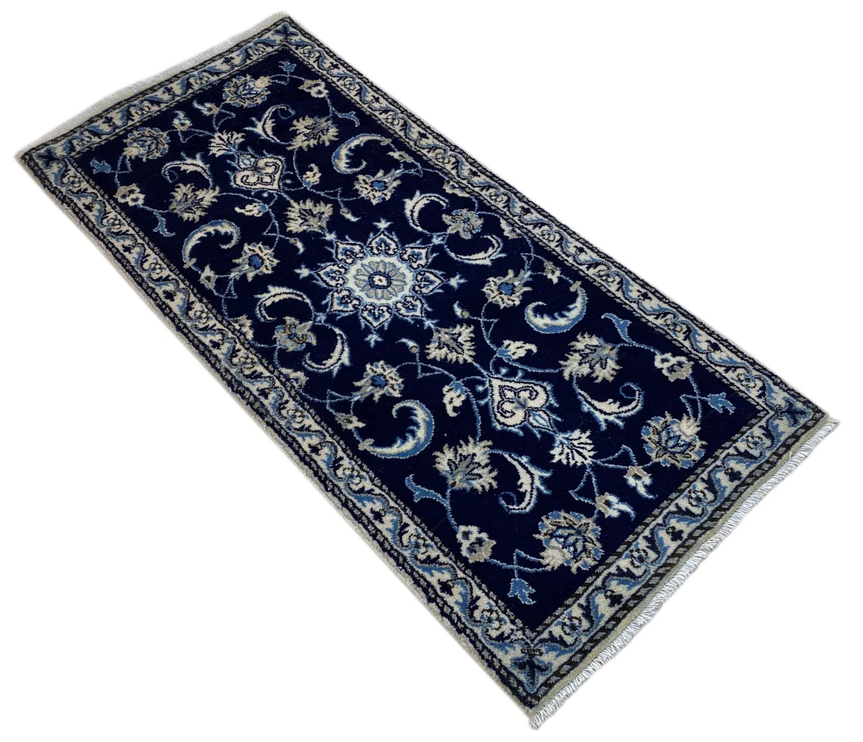 Perserteppich Nain 145 x 68 cm Wolle Seide handgeknüpft