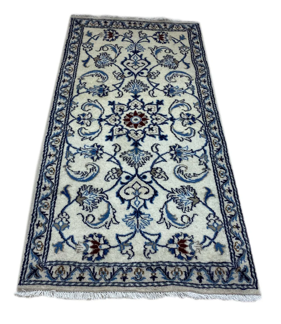 Perserteppich Nain 150 x 70 cm Wolle Seide handgeknüpft