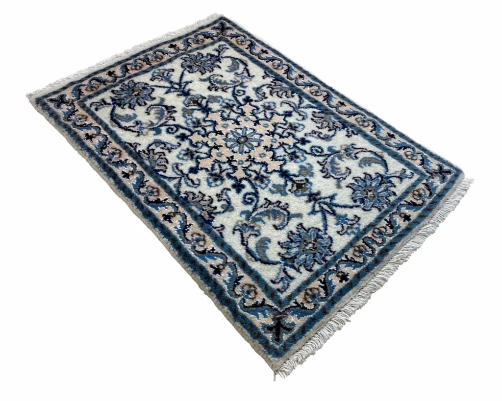 eleganter-nain-teppich-90-x-60-cm-handgeknupft-fur-teppiche-1 Perserteppich Nain 90 x 60 cm Wolle handgeknüpft