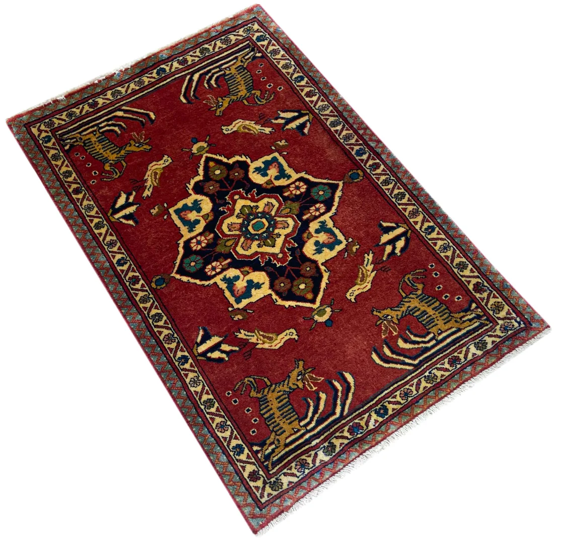 Perserteppich Sarough 105 x 68 cm Wolle handgeknüpft