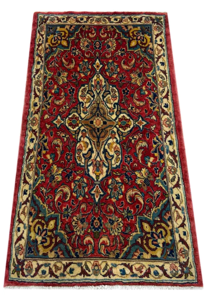 Perserteppich Sarough 124 x 64 cm Wolle handgeknüpft
