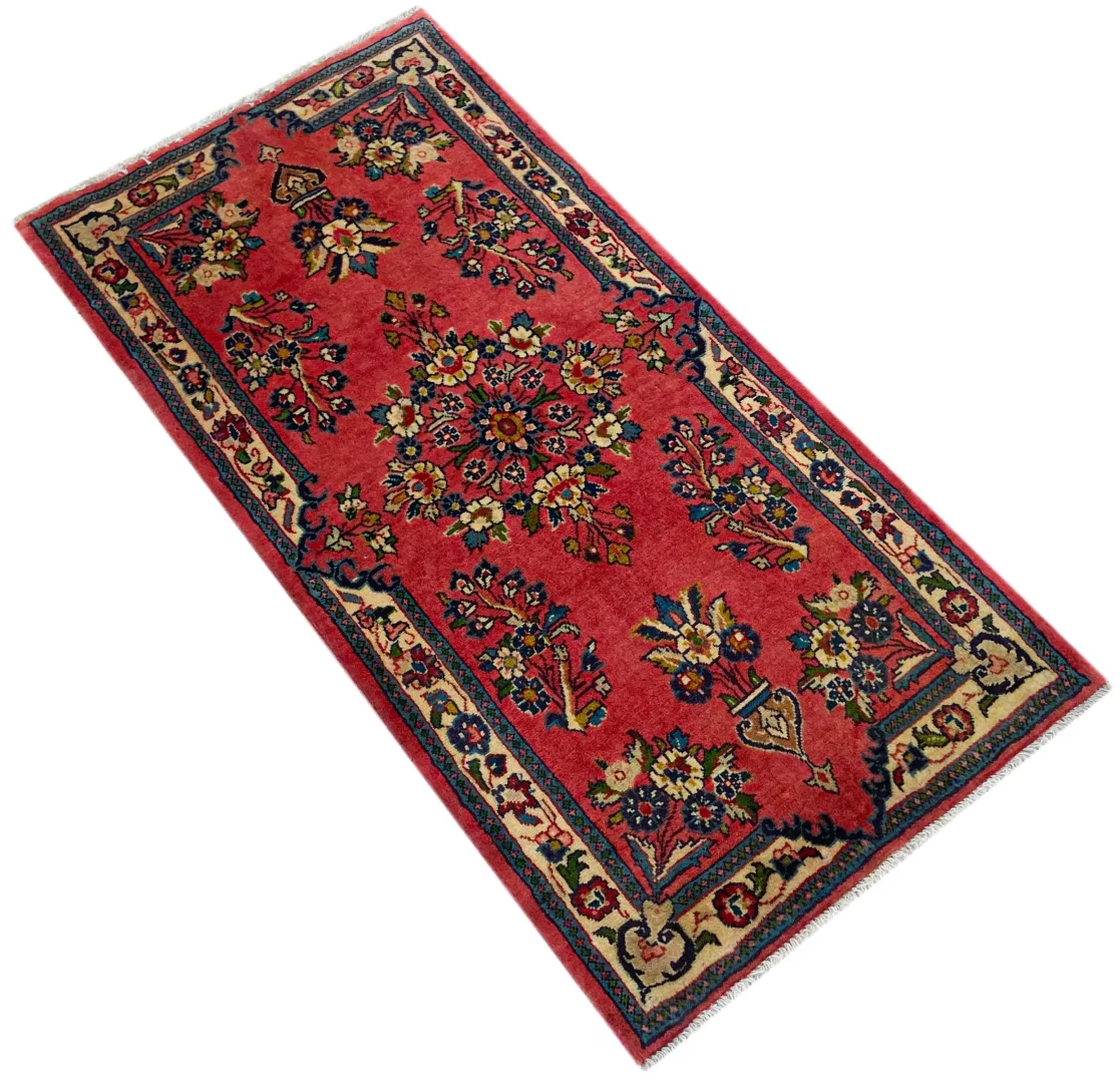 Perserteppich Sarough 125 x 62 cm Wolle handgeknüpft