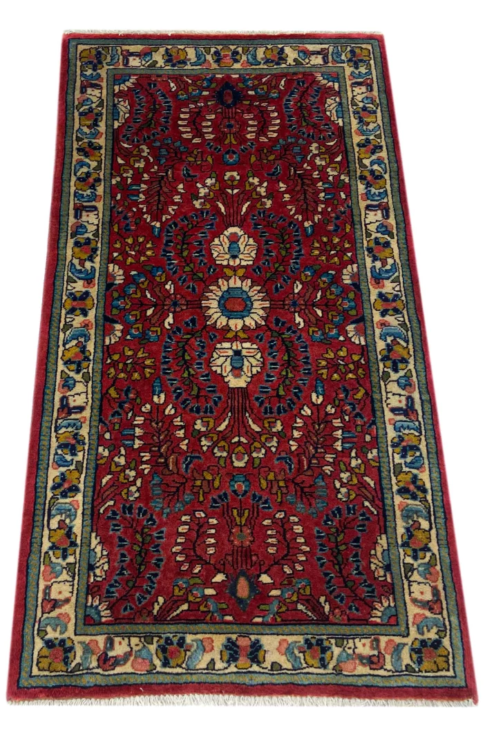 sarough-teppich-125-x-66-cm-florales-design-200000-knoten-handgeknupft-1 Perserteppich Sarough 125 x 66 cm handgeknüpft