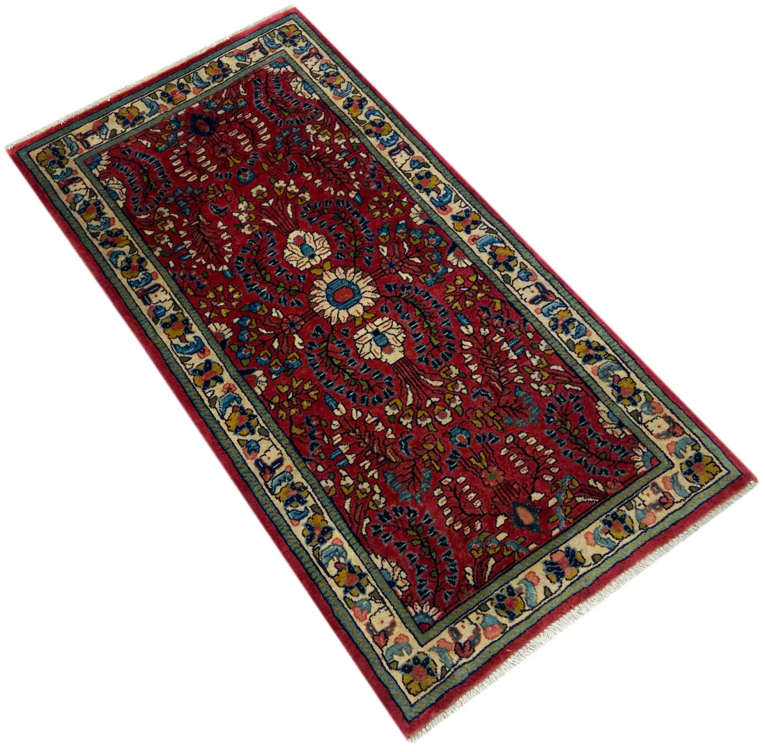 sarough-teppich-125-x-66-cm-florales-design-200000-knoten-handgeknupft-2 Perserteppich Sarough 125 x 66 cm handgeknüpft