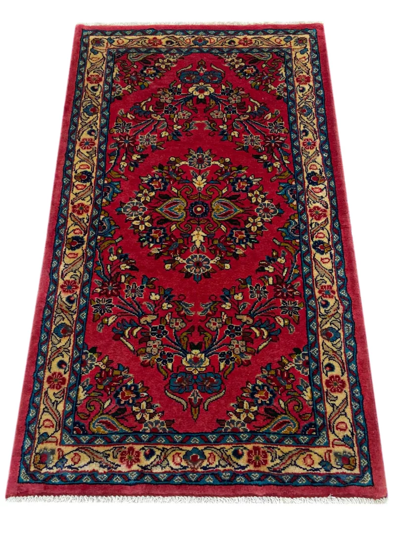 Perserteppich Sarough 126 x 69 cm Wolle handgeknüpft