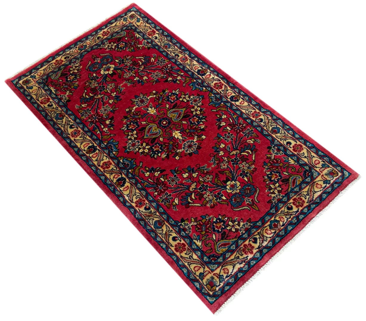 Perserteppich Sarough 126 x 69 cm Wolle handgeknüpft