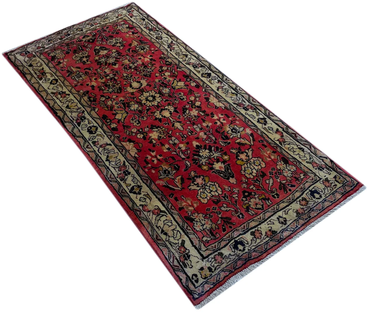 Perserteppich Sarough 128 x 65 cm Wolle handgeknüpft