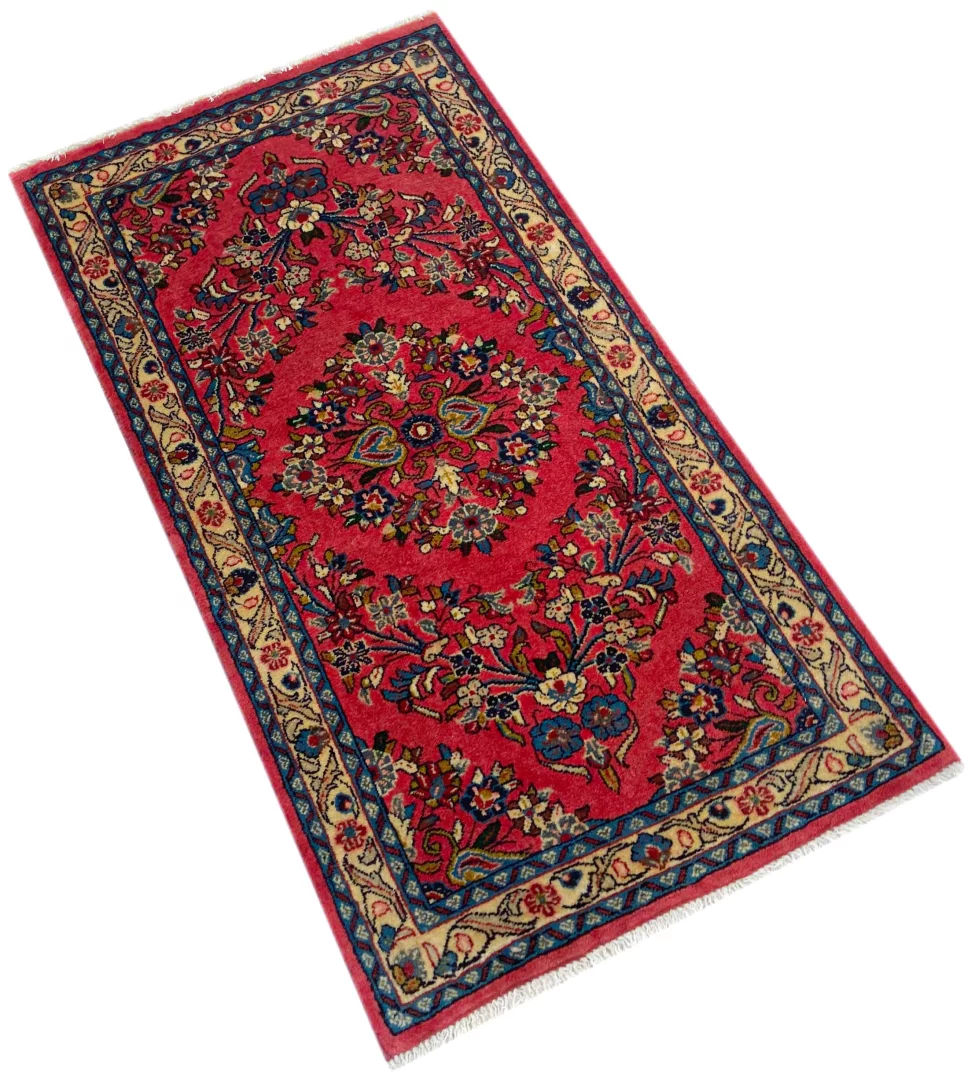 Perserteppich Sarough 128 x 67 cm Wolle handgeknüpft