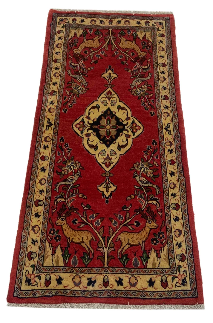 Perserteppich Sarough 132 x 62 cm Wolle handgeknüpft