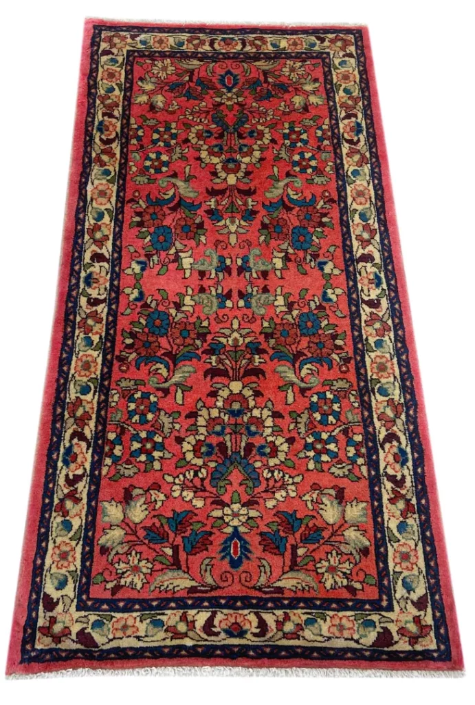 Perserteppich Sarough 132 x 66 cm Wolle handgeknüpft