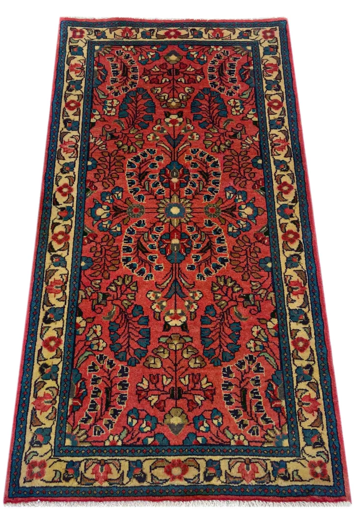 Perserteppich Sarough 132 x 68 cm Wolle handgeknüpft