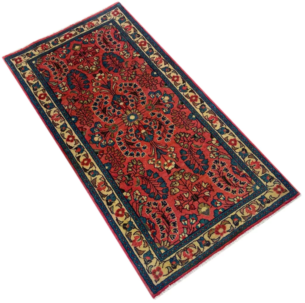 Perserteppich Sarough 132 x 68 cm Wolle handgeknüpft
