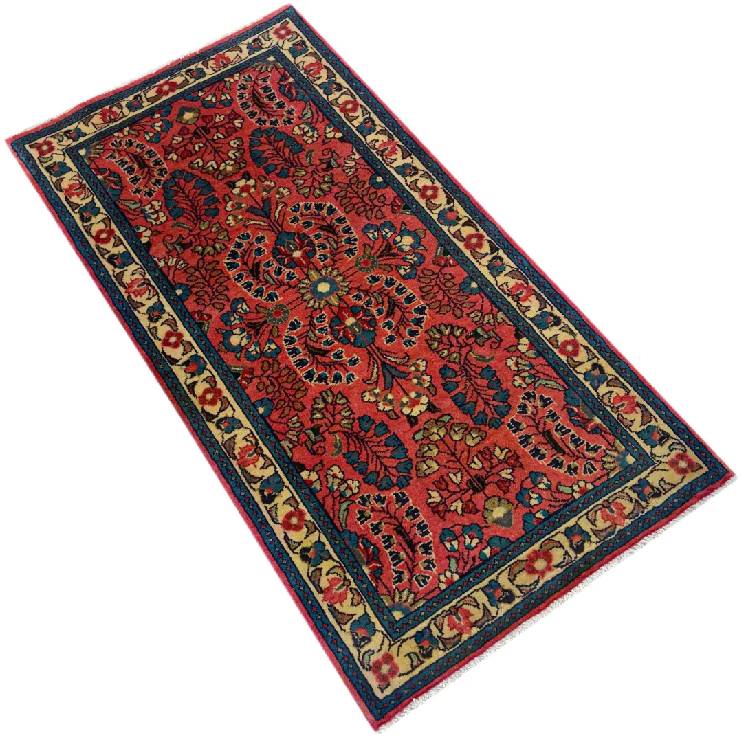 Perserteppich Sarough 132 x 68 cm Wolle handgeknüpft