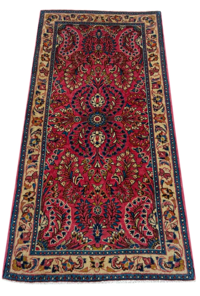 Perserteppich Sarough 134 x 66 cm Wolle handgeknüpft