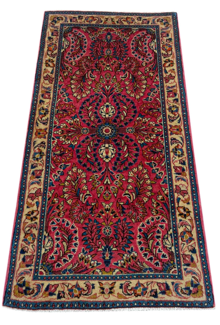 Perserteppich Sarough 134 x 66 cm Wolle handgeknüpft