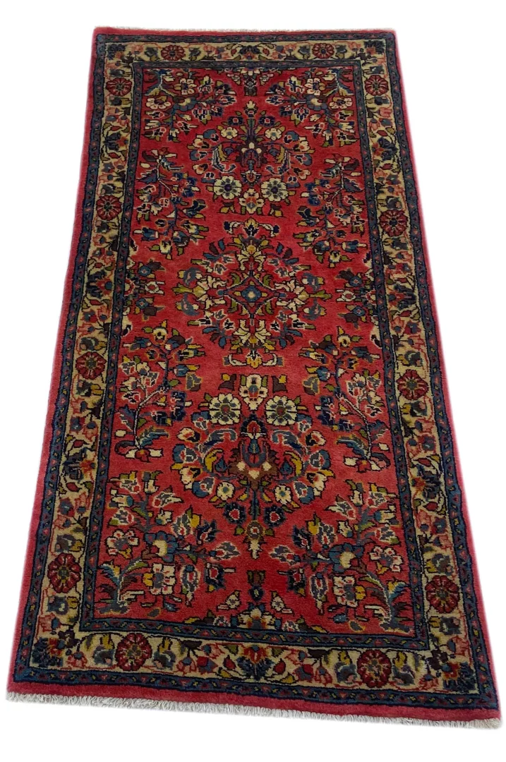 Perserteppich Sarough 137 x 64 cm Wolle handgeknüpft