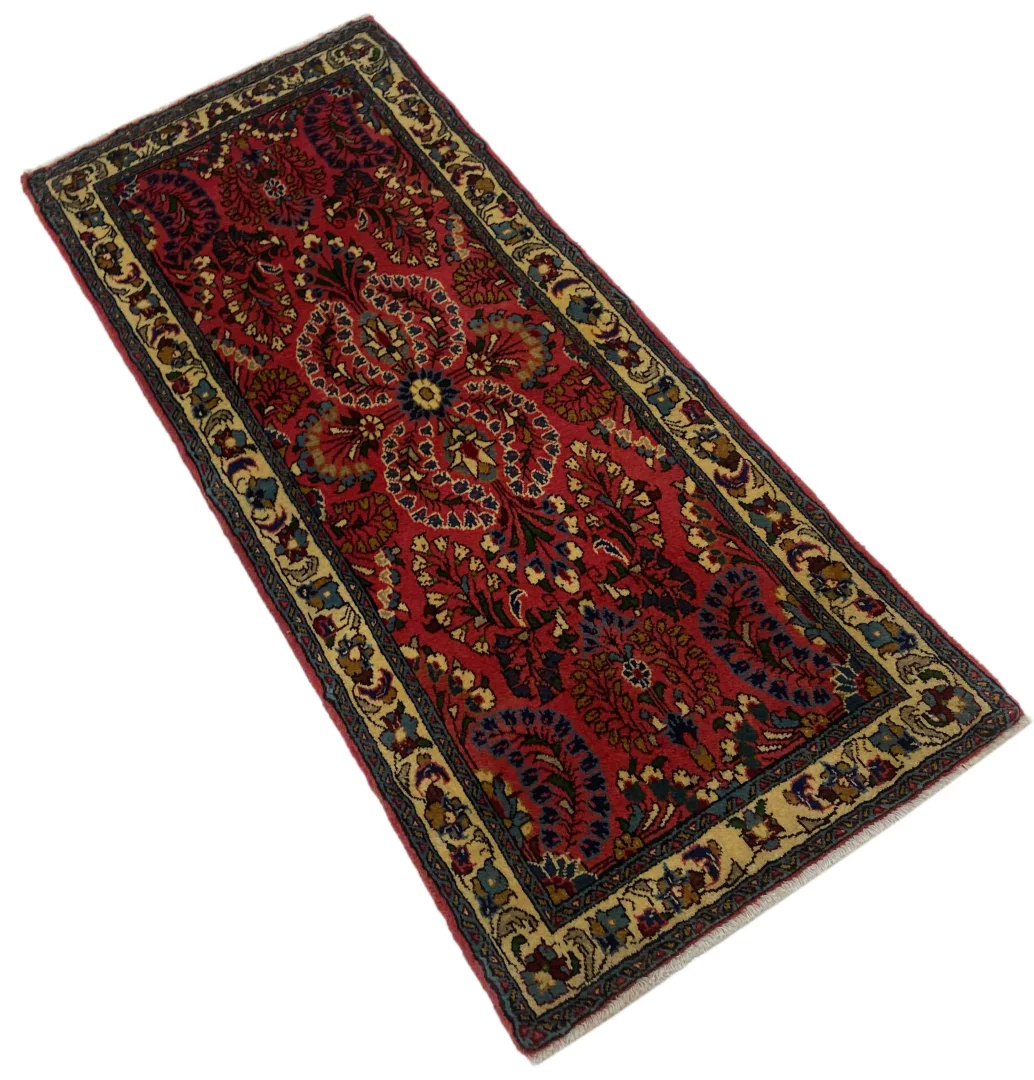 Perserteppich Sarough 157 x 65 cm Wolle handgeknüpft