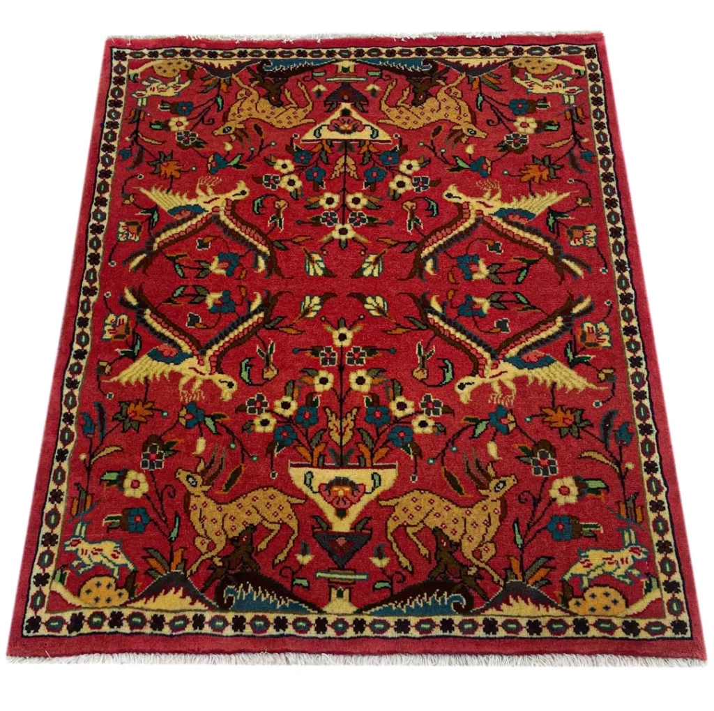 Perserteppich Sarough 96 x 83 cm Wolle handgeknüpft