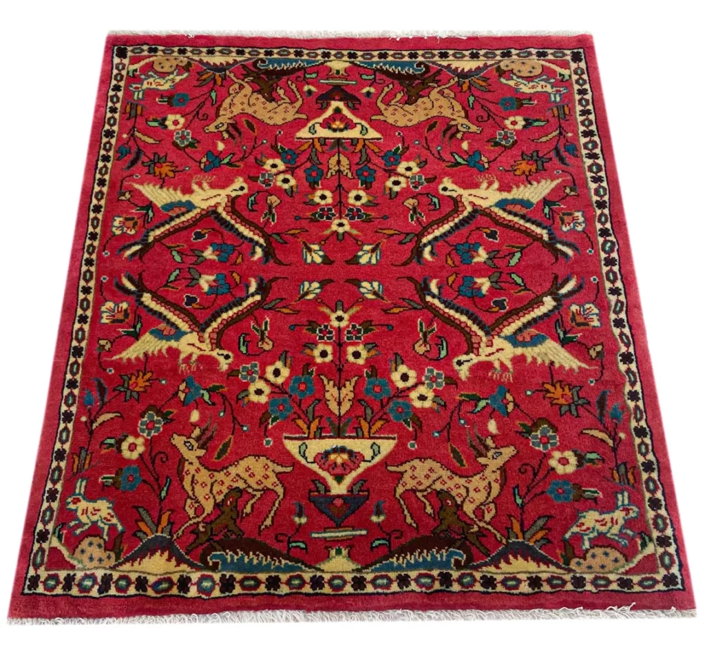 Perserteppich Sarough 98 x 88 cm Wolle handgeknüpft
