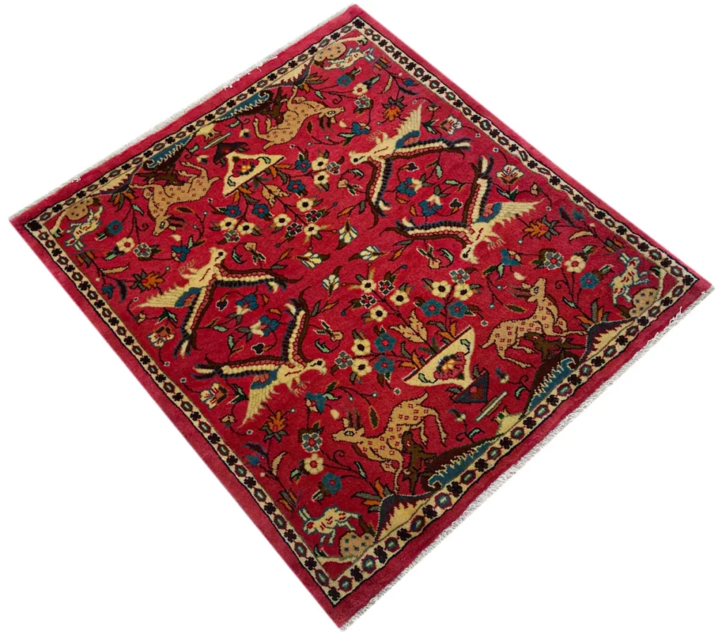 Perserteppich Sarough 98 x 88 cm Wolle handgeknüpft