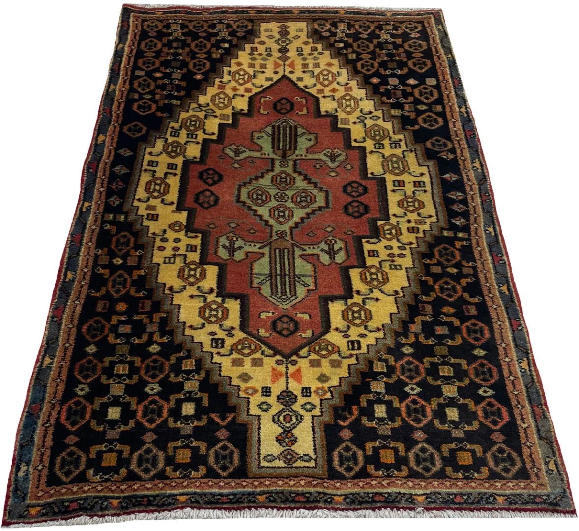 Perserteppich Senneh 121 x 80 cm Wolle handgeknüpft