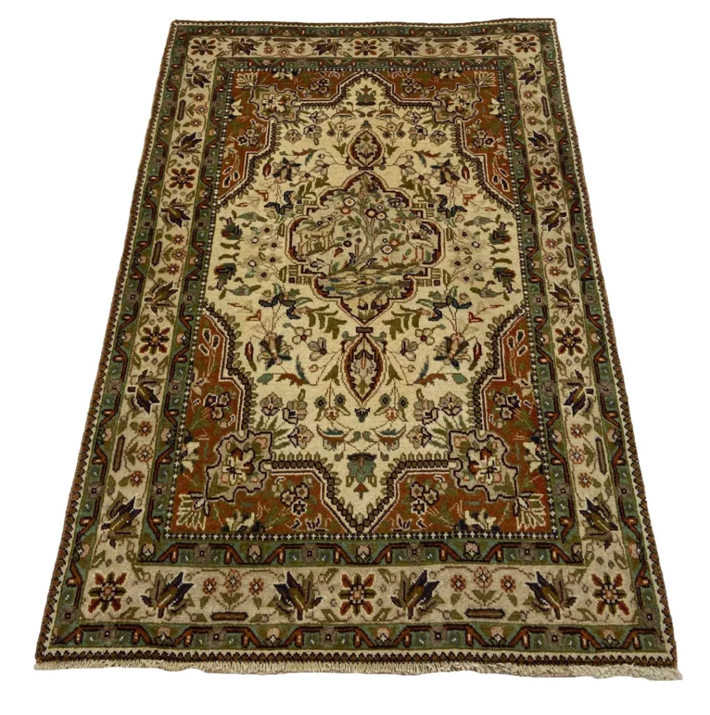 orientteppich-tabris-145-x-96-cm-50-raj-handgeknupft-seide-1 Perserteppich Täbris 145 x 96 cm Seide handgeknüpft