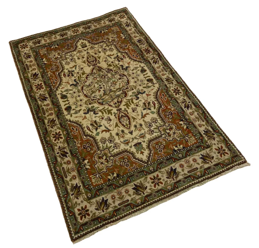 orientteppich-tabris-145-x-96-cm-50-raj-handgeknupft-seide-2 Perserteppich Täbris 145 x 96 cm Seide handgeknüpft