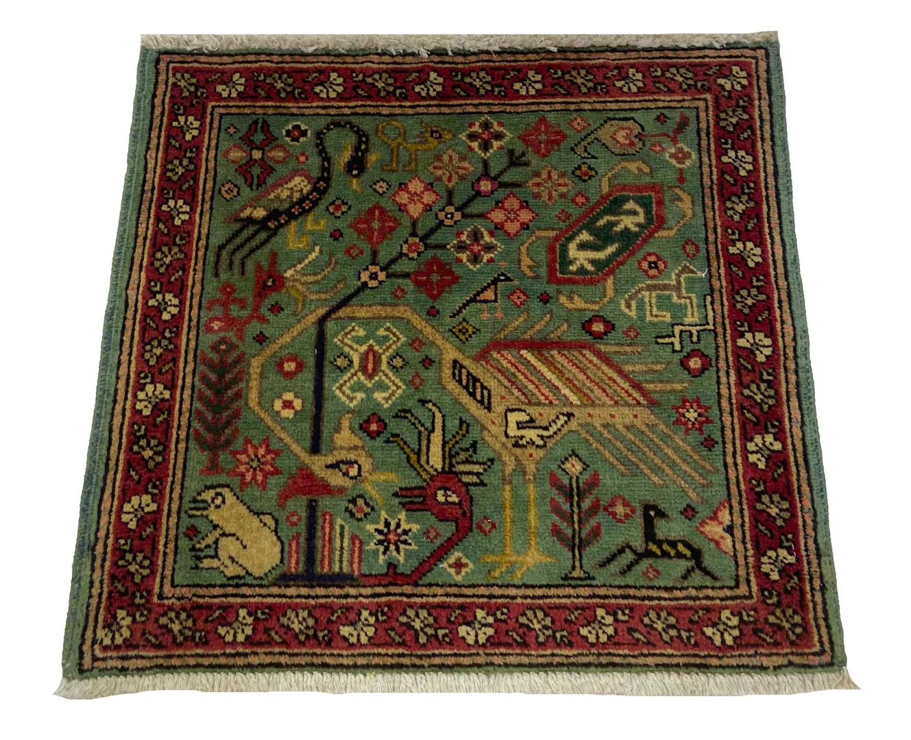 Perserteppich Täbris 55 x 60 cm Seide handgeknüpft