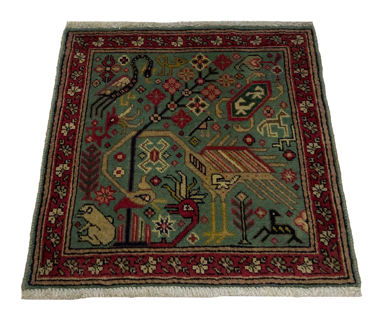 Perserteppich Täbris 56 x 57 cm Wolle handgeknüpft