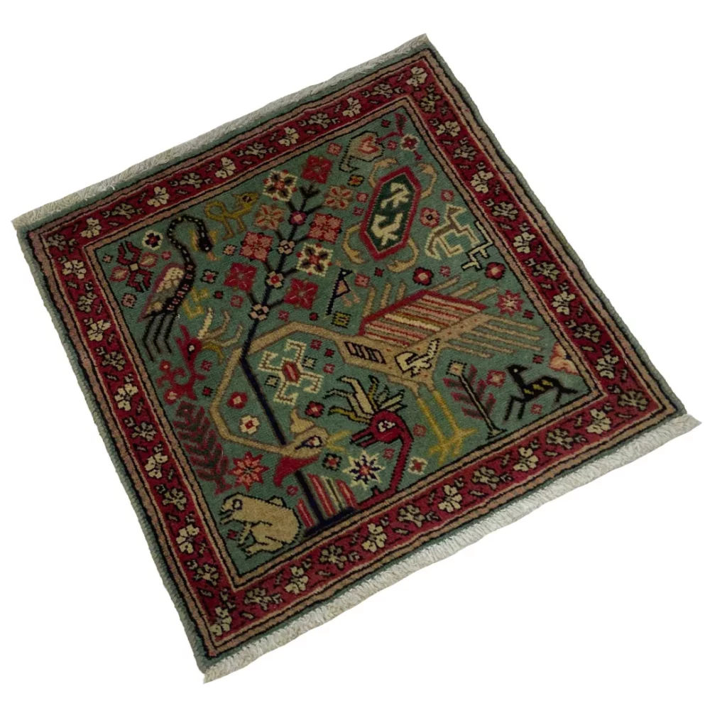 Perserteppich Täbris 56 x 57 cm Wolle handgeknüpft