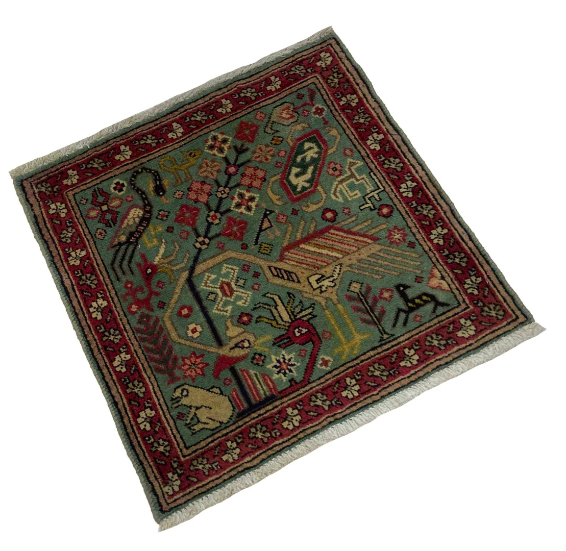 Perserteppich Täbris 56 x 57 cm Wolle handgeknüpft