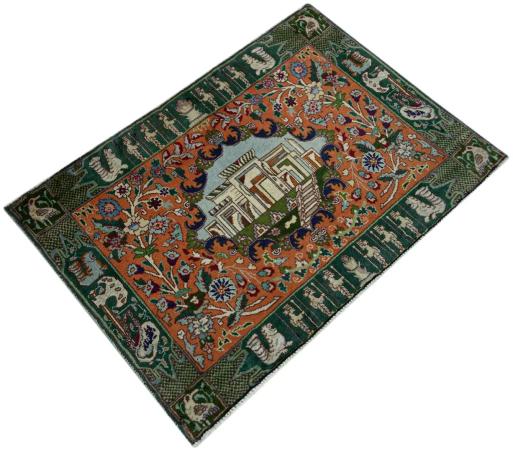 orientteppich-tabris-60-x-85-cm-50-raj-handgeknupft-seide-2 Perserteppich Täbris 60 x 85 cm Seide handgeknüpft