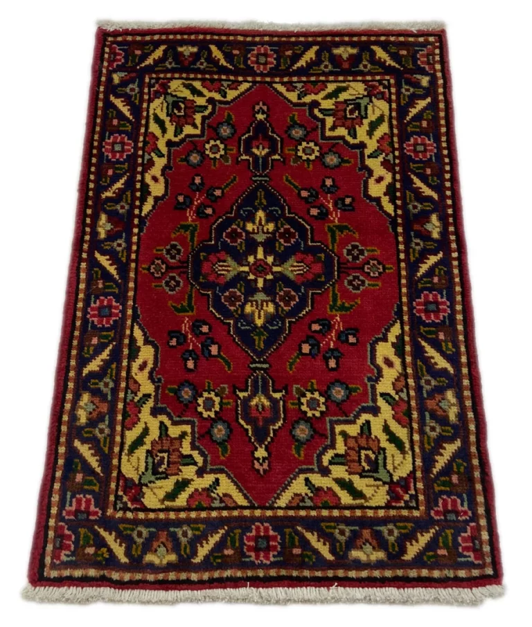 Perserteppich Täbris 88 x 58 cm Wolle-Seide handgeknüpft