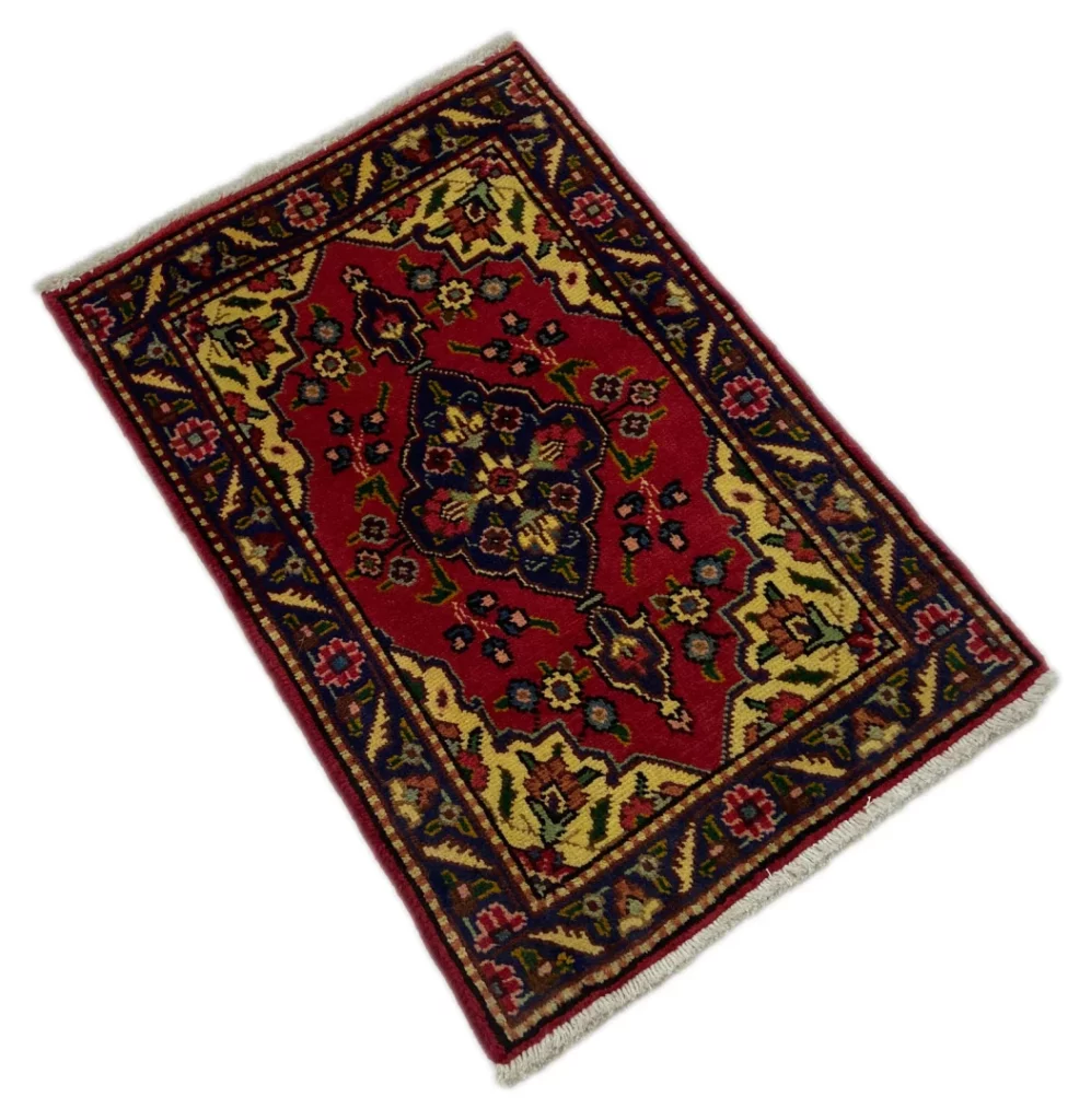 Perserteppich Täbris 88 x 58 cm Wolle-Seide handgeknüpft