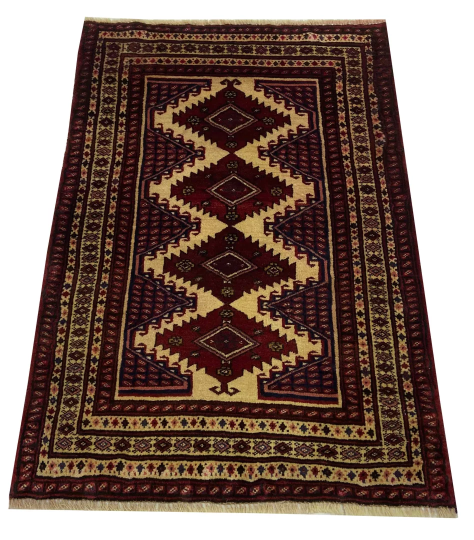 Perserteppich Turkman 117 x 82 cm Wolle handgeknüpft