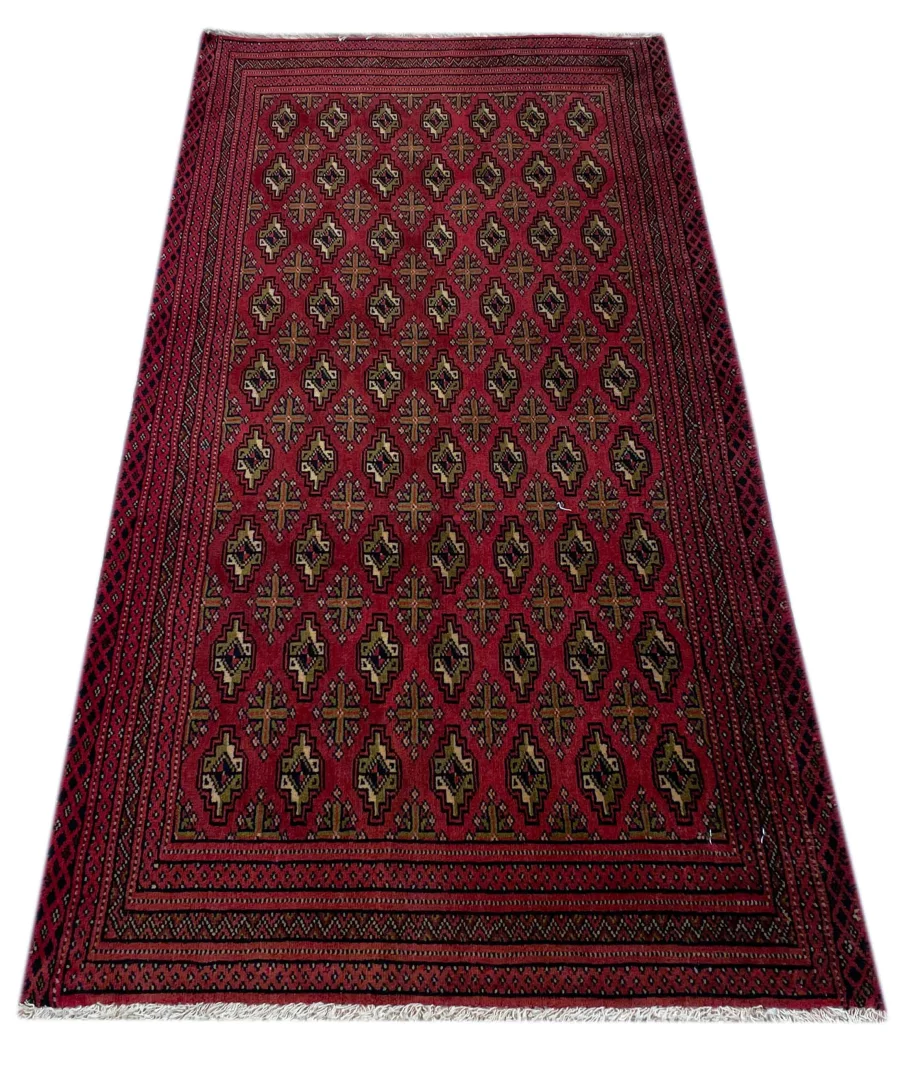 Perserteppich Turkman 124 x 57 cm Wolle handgeknüpft