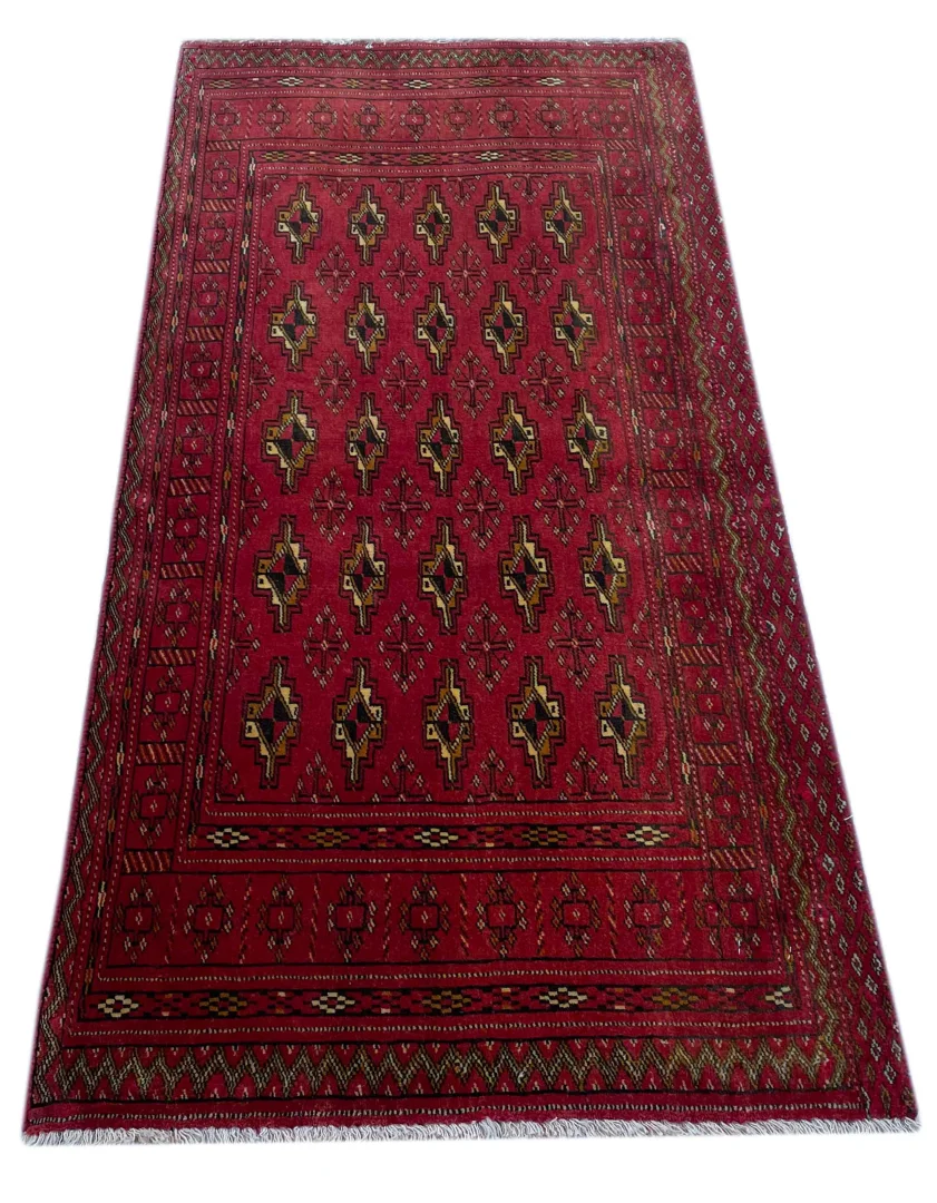 Perserteppich Turkman 126 x 59 cm Wolle handgeknüpft
