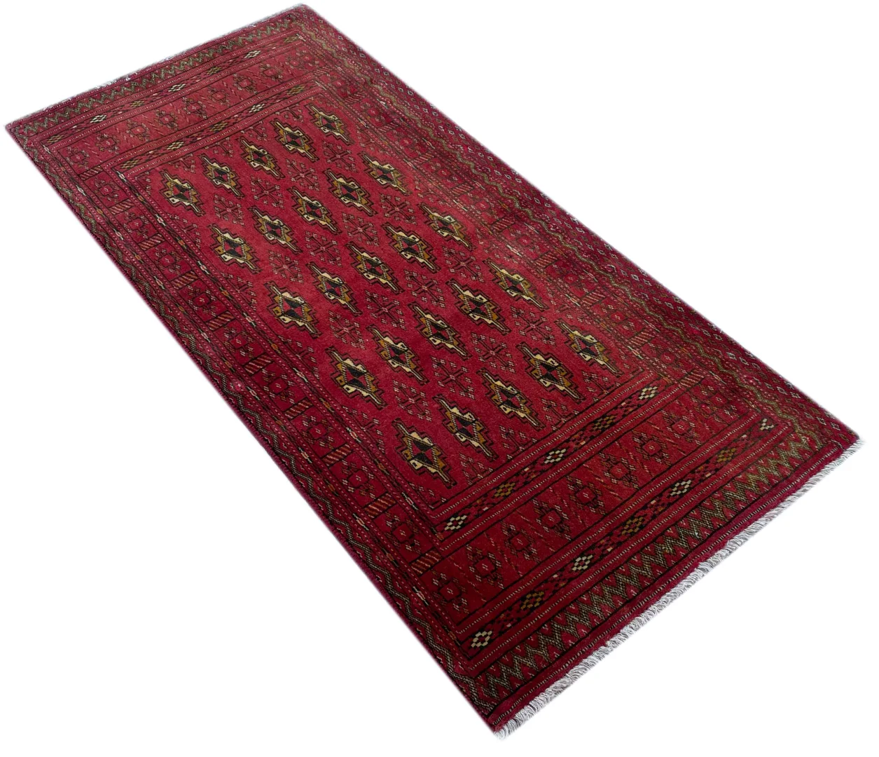 Perserteppich Turkman 126 x 59 cm Wolle handgeknüpft