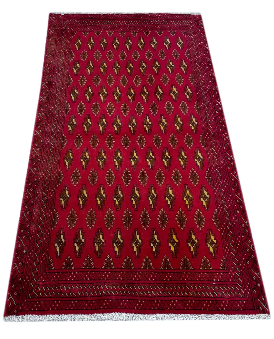 Perserteppich Turkman 129 x 64 cm Wolle handgeknüpft